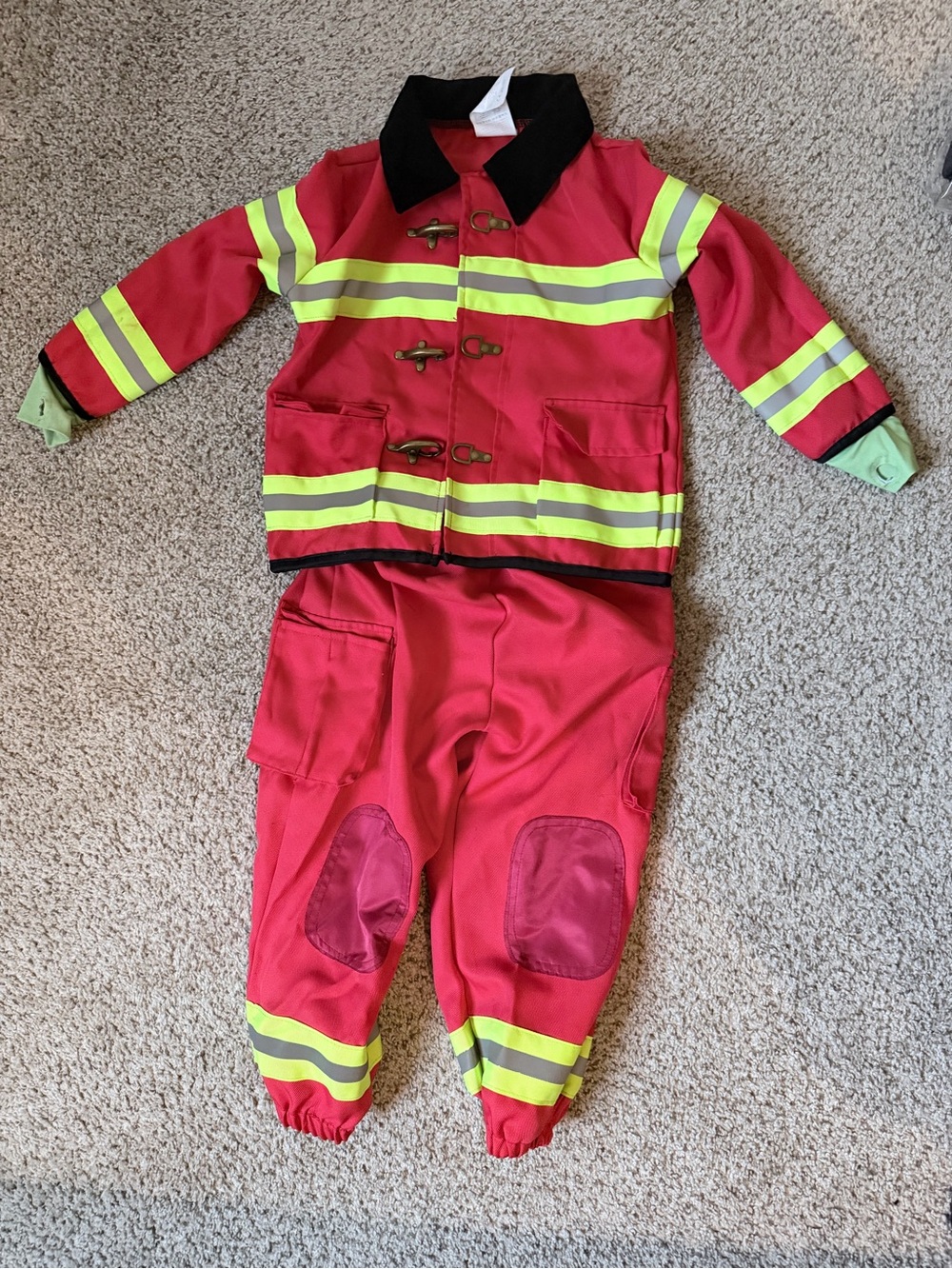 Kids Red Firefighter Costume with Reflective Stripes